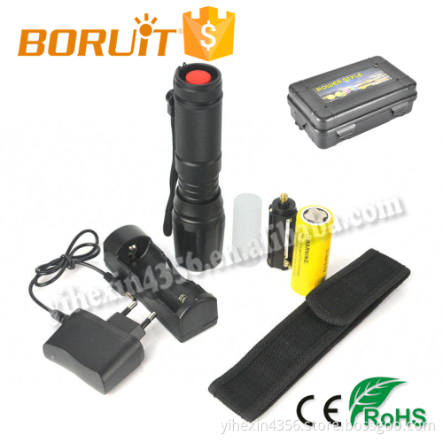 Boruit Zoom Focus 26650 or AAA Battery 1600 Lumen Rechargeable Led Flashlight
